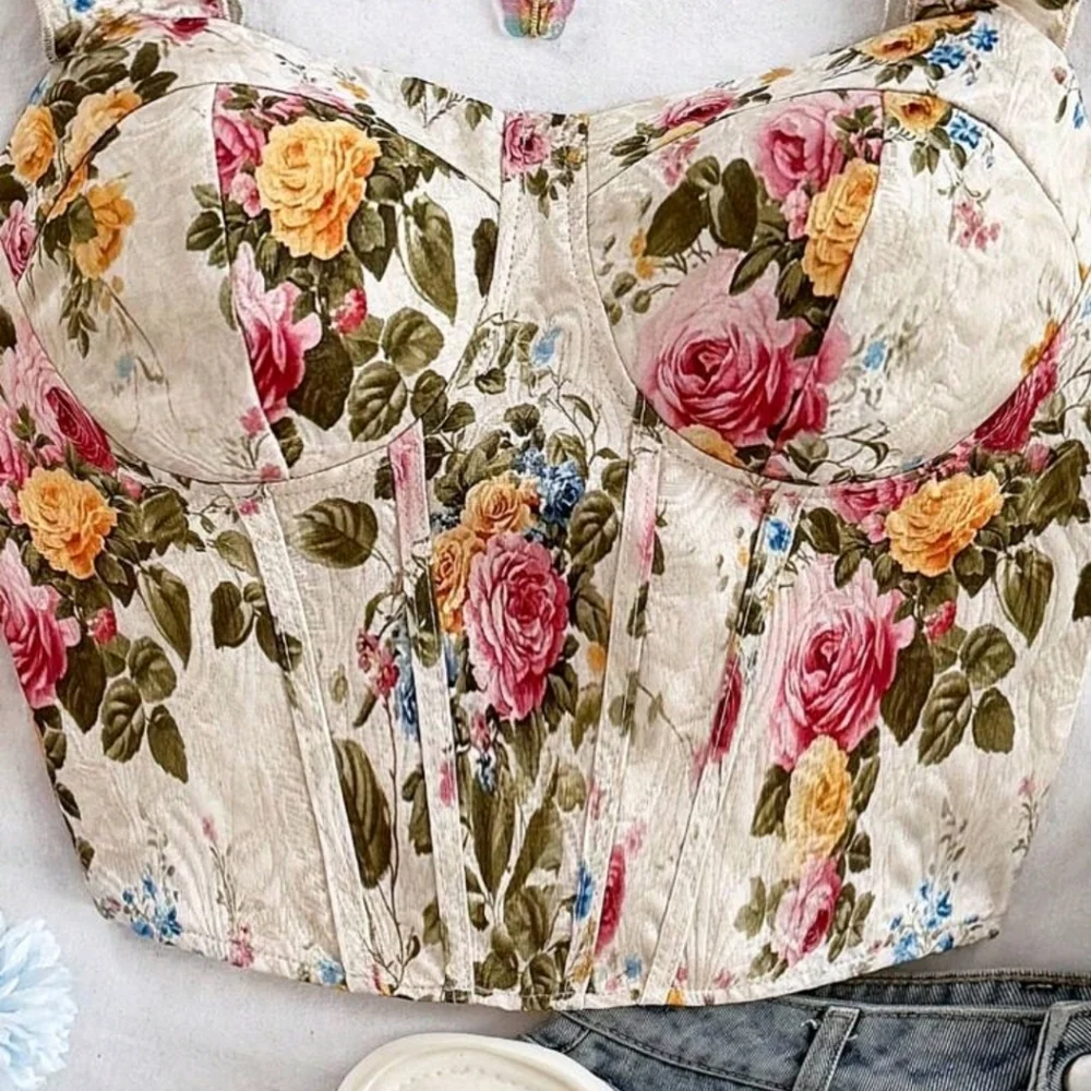Soleia Floral Print Corset Top - Picture 3 of 7